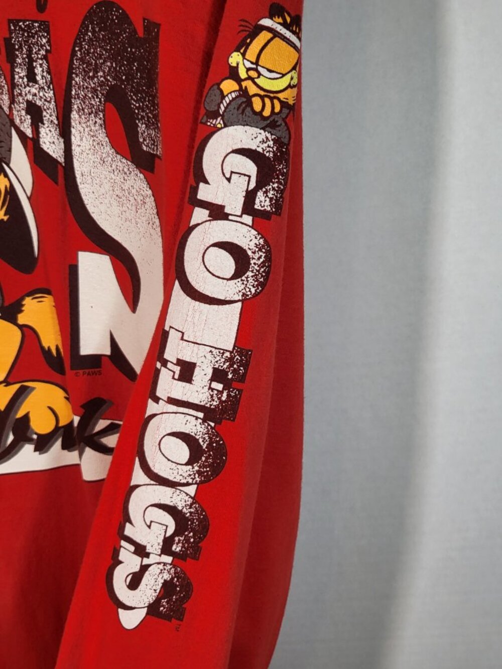 Fruit of the Loom Vintage 90's Woman's Garfield Razorback Shirt Size Large Red - Picture 5 of 9
